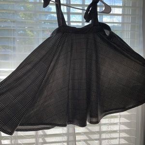 Overall plaid skirt